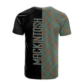MacKintosh Hunting Ancient Tartan T-Shirt Half of Me - Cross Style